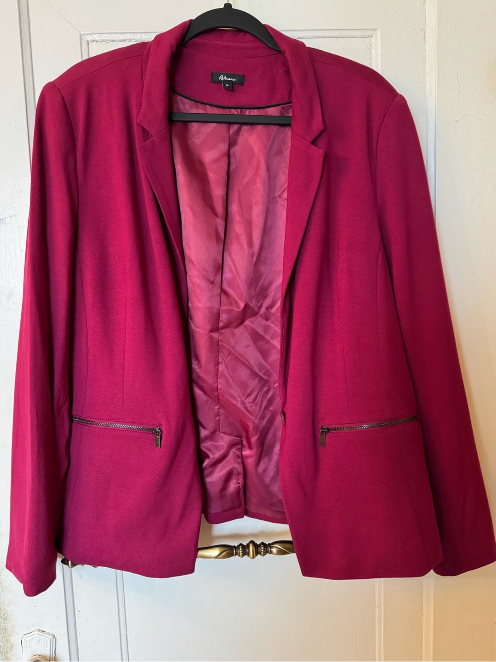 Reitmans Raspberry Pink Open-Front Blazer